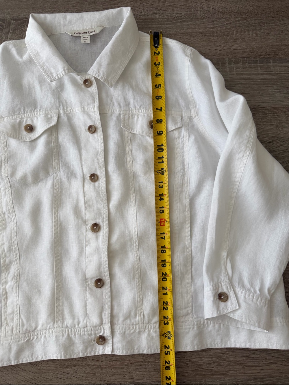 Coldwater Creek Journeys Lightweight Washable Linen Jacket 3X - Picture 6 of 11